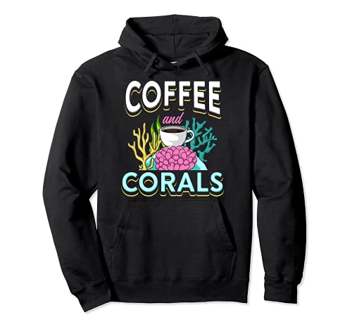 Coffee And Corals Aquatic Plants Aquarium Reef Aquarium Pullover Hoodie, Black