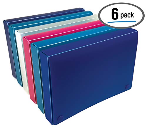 5 X 8 Inch Index Card Case By Better Office Products, 6 Pack, Semi-Rigid Plastic, With Clear Index Dividers, Assorted Colors Will Vary #TOP1