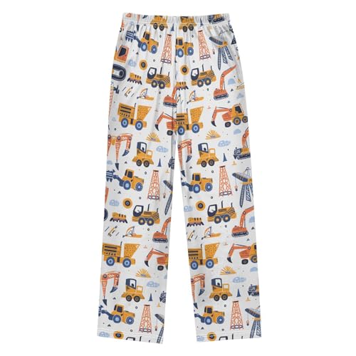 Pajama Pants Sleep Pants Soft Elastic Waist Pajama Lounge Pants Building Equipment for 6-14 Years Old2