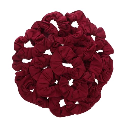 Motique Accessories Large Scrunchies for Women, Pack of 36, Wine