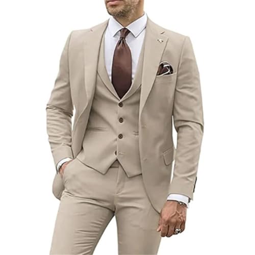 Men Slim Fit Tuxedo Wedding Suits 3 Pieces Groomsmen Formal Party Suit Set2
