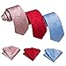 Barry.Wang 6 PCS Men Ties Set Silk Business Fashion Woven Necktie Handkerchief Cufflinks Paisley Stripe Wedding Party