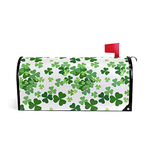 senya Home Garden St. Patrick Day Clover Pattern Magnetic Mailbox Cover Standard