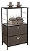 Sorbus Nightstand 2-Drawer Shelf Storage - Bedside Furniture & End Table Chest Dresser with Steel Frame, Wood Top & Easy Pull Fabric Bins for Home, Bedroom, Closets, Bathroom, Office & College Dorm