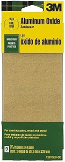 3M 19015ES-CC 3-2/3 by 9-Inch Fine Grit Aluminum Oxide Paint, Wood, Metal Sandpaper