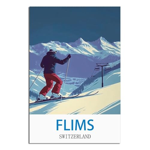 Poster de voyage vintage Suisse pour créer un salon style chalet de montagne chic