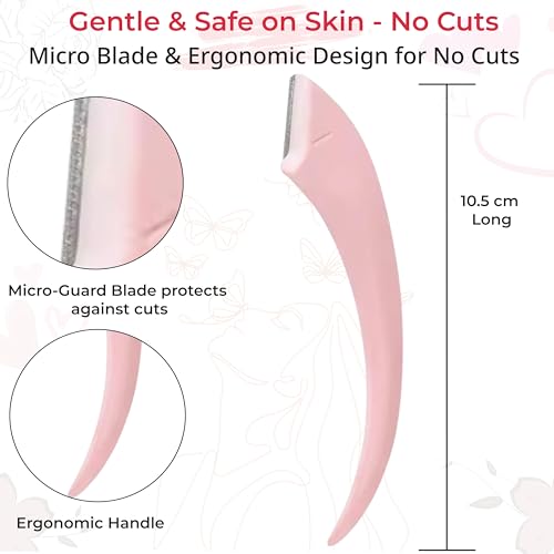 Image of TEMPERIA 2-in-1 Professional Eyebrow Grooming Kit for Women (1 Razor & 1 Scissor Comb) | Eye brow Razor & Eyebrow Scissors Comb | For Instant & Painless Facial Hair Removal | Precise & Safe (YY138)