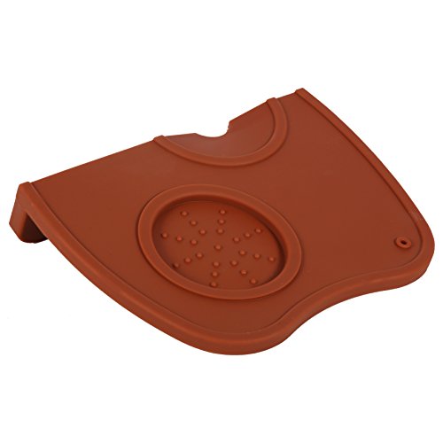 Akozon Tamping Mat 1Pcs Anti-slip Espresso Coffee Tamper Tamping Holder Silicone Mat Pad Coffee Color/Black Color (Coffee)