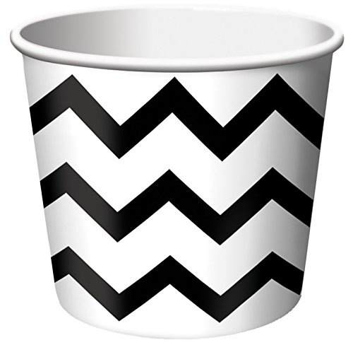 Creative Converting Chevron Patterned Treat Cups, One Size, Black/White