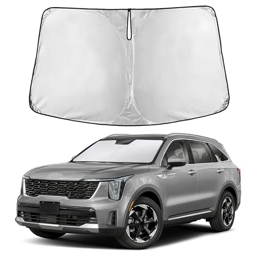 Image of EcoNour Windshield Sunshade Compatible for Kia Sorento 2021-2024 2025 2026, Sun Visor for Front Windshield & Window Sun Shade Cover, UV Heat Blocker & Protector, Car Accessories