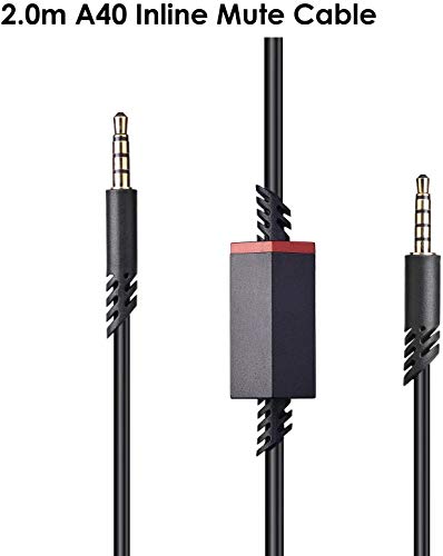 Yarenka Replacement Astro A10 A40 Cable, 2.0M A40 Inline Mute Cable Cord Compatible With Astro A10/A40 Gaming Headsets Xbox One Ps4 Controller Headphone Audio Extension Cable 6.5 Feet Black #TOP6