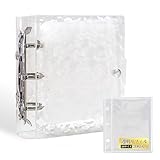 Aoouik シール帳 女の子 シールバインダー 透明 シール 手帳 A8サイズ 3穴 シールちょう帳 かわいい クリアバインダー ミニ シール収納 カードファイル 推し活グッズ（透明リフィル×20枚）