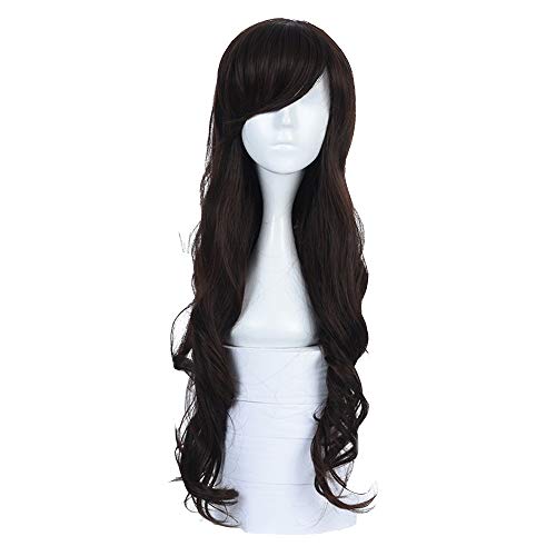 Perruque noire cosplay longue bouclée cheveux ondulés princesse BaronHong taille M