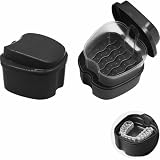 Lot de 2 boîtes pour prothèses dentaires, adaptées au nettoyage des prothèses et des appareils orthodontiques ; permet de nettoyer et de faire tremper les gouttières, les appareils orthodontiques
