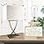 OYedis 3-Way Dimmable Touch Control Medium Table Lamp with Type C/USB Charging Port and 1 AC Outlet White Shade 21.38" Bedside Nightstand Lamp for Bedroom Living Room Office and Hotel Bulb Included