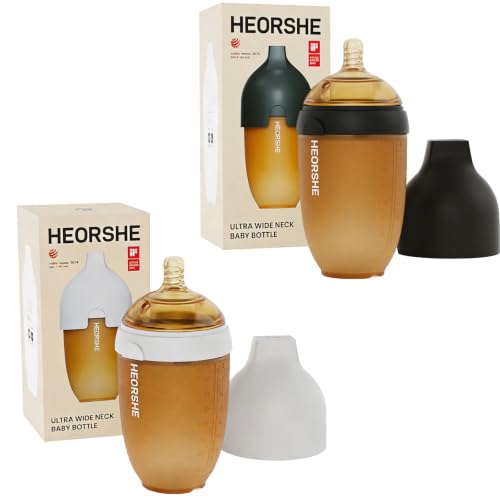 Anti Colic Baby Bottles 6-12 Months with Fast Flow Nipple - 8 oz Food-Grade Silicone Baby Bottles for Breastfed Babies, Ultra Wide Breast Like Baby Bottle for Newborn Infant (Black, Grey) image 5