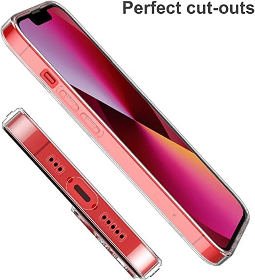Image of NISHTECH for iPhone 13 Mini (5.4 Inch) Premium Transparent Hybrid Soft Slim Dust Proof Back Case Silicone with Camera Protection