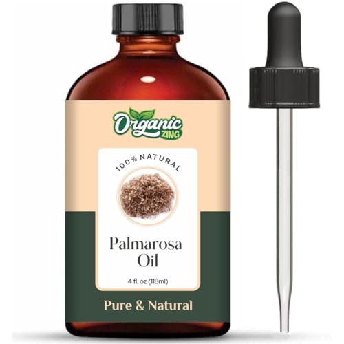 Image of Organic Zing Palmarosa (Cymbopogon Martinii) Oil | Pure & Natural Essential Oil for Aroma, Diffusers, Skincare & Hair care - 118ml /3.99fl oz