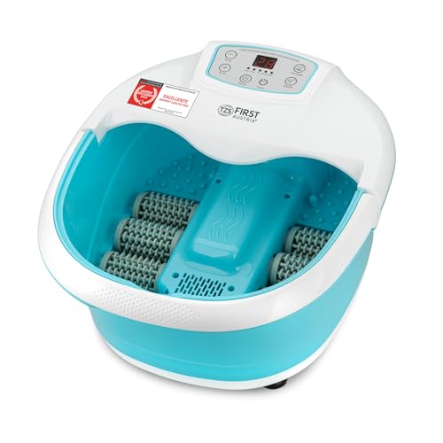 TZS First Austria - Hydromasseur plantaire 450W avec 3 programmes & 6 rouleaux massage - Bain de pieds électrique avec massage par vibration & bulles d'air, avec...