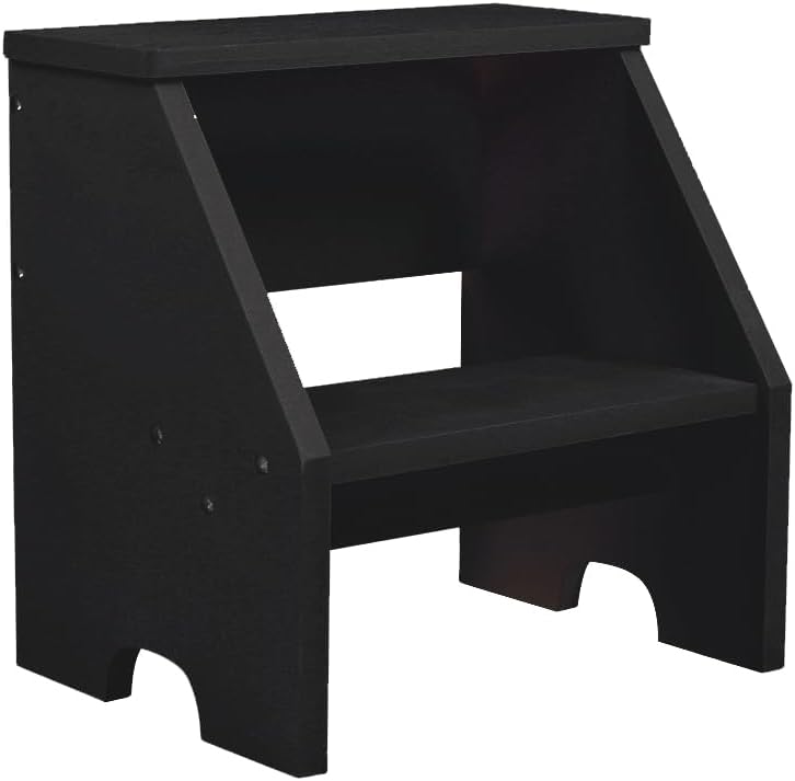 Miniatura 3 de Taburete apilable de madera de 2 niveles, taburete escalonado para baño, taburete de doble paso para cepillar los dientes, organizador de