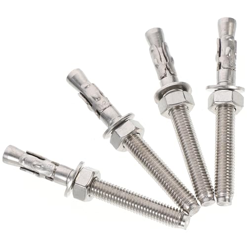 NUOBESTY Stainless Steel M8x80 Expansion Bolts 4pcs Set Seat Fixing Bolts for Vehicle Repair and Furniture Installation Heavy-Duty for Industrial and Home Use