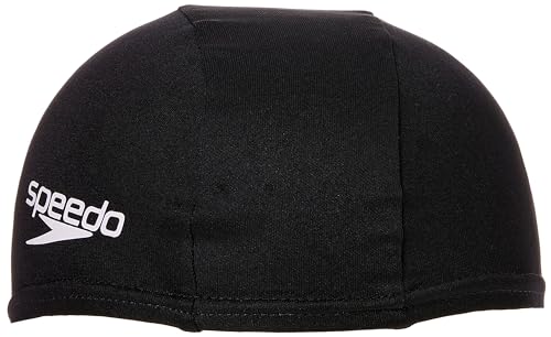 Speedo Polyester Swim Cap - Youth - Black -