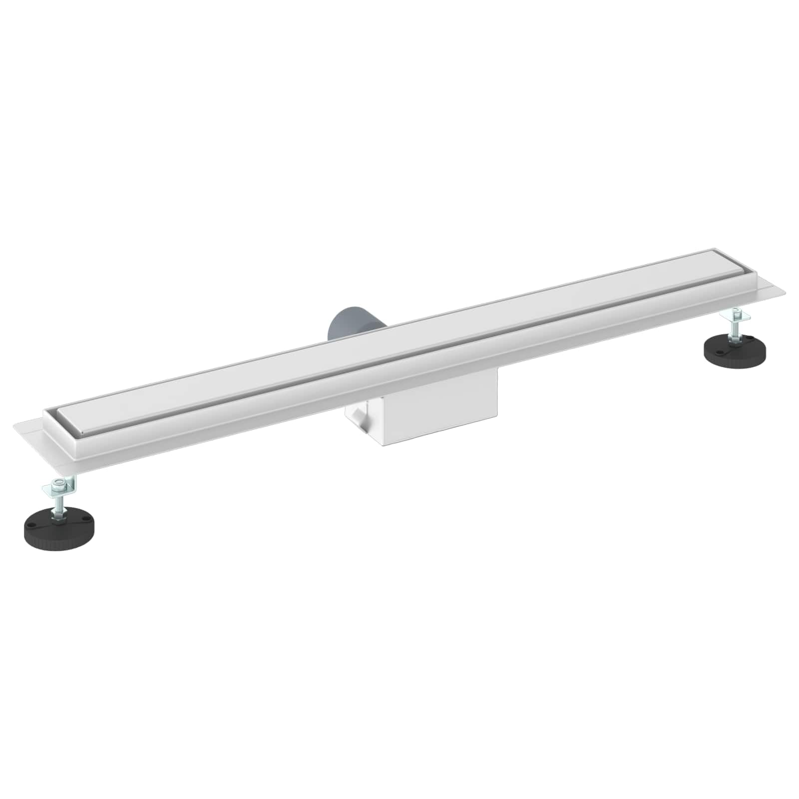 2 in 1 Duschabfluss Silber 70 cm Edelstahl 304, höhenverstellbar 0 bis 30 mm, abnehmbar, fliesenfähig, mit Sieb, Rohr und Geruchsverschluss für Bad Dusche Innenbereich
