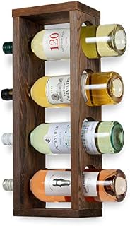 Rustic State Sonoma Wood Wine Rack Wall Mounted Bottle Holder, Holds 4 Bottles