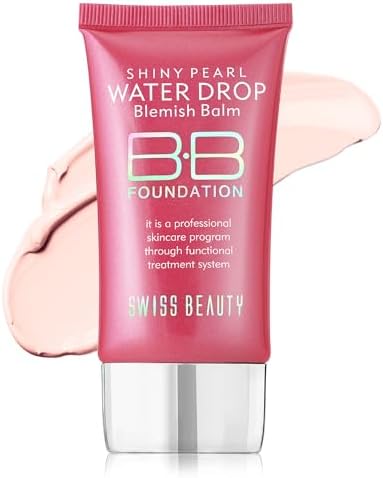 Swiss Beauty Matte Shiny Pearl Water Drop Blemish Long Lasting Balm BB Lightweight, Liquid Foundation, Face Makeup, Shade-02, 40ml