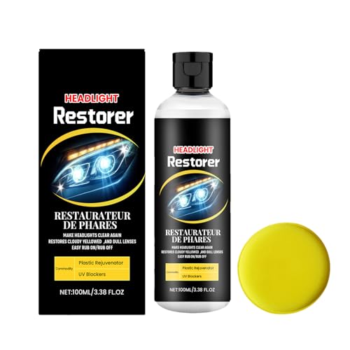 Syengery Kit De Restauración De Faros,Pulidor De Restauración De Faros De Coche 100ml | Suministros para Exterior de Automóvil, Kits de para Limpieza de para Remolque Sedán