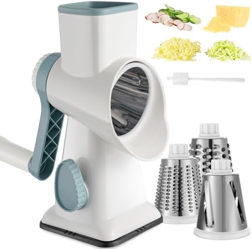 Cheese Grater Hand Crank Rotary Vegetables Shredder with Handle, ...