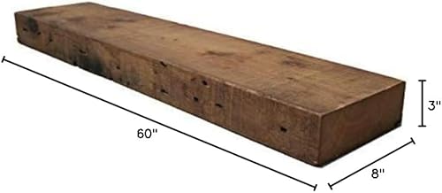 Miniatura 2 de Wilson Mantel rústico con vigas de granero, estante de madera recuperada (60 pulgadas de largo)