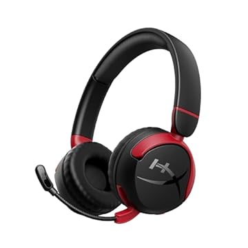 Headset Sem fio Kids HyperX Cloud Mini- Bluetooth com Bateria de até 25 Horas, Áudio até 85 dB Microfone Dobrável com Função Girar para Silenciar, Drivers de 30 mm, Preto (7G8F1AA)
