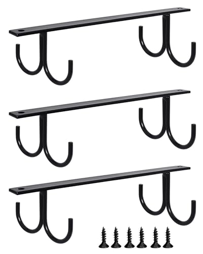 Juqumty Lot de 3 Crochets à Tasses à Poser Sous Armoire 20cm Organisateur de Tasse Rangement Crochets sous etagère pour afficher des tasses,des tasses à...