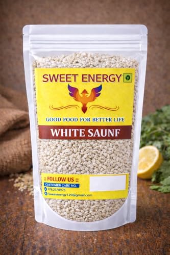 Sweet Energy White Madrasi Saunf Mukhwas Mouth Freshener, Premium Thandai Mint, Tin Can (1kg(White Madrasi Saunf))