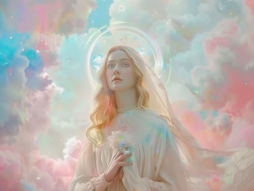 Diamond Painting Les anges pour décoration murale de salon | Grand tableau perle 5D DIY 60x80cm