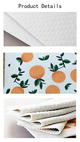 Umoyit Swedish Dish Clothes Reusable Kitchen Dish Towels Absorben And Fast Dry Cleaning Cloths Set Of 4 No Odor Wipes (Orange) #TOP3
