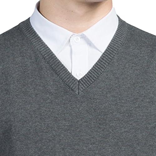 Men's Sleeveless Sweater Vest V Neck Slim Fit Knitted Vests Pullover Knitwear Lightweight Waistcoats3
