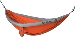YBWEN Hamaca Hamaca Cubierta de Lona Colgante al Aire Libre Silla de Camping Ocio Mil Hábitat Grueso Ancho palillo de Madera antibalanceo Cuerda Hamaca (Color : Orange, Size : 240x173cm)