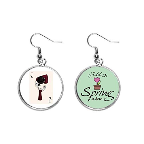 Pendientes de cartas de póker J club colgante decorativo de primavera