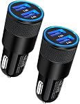 Car Charger, [2Pack/3.4a] Fast Charge Dual Port USB Cargador Carro Lighter Adapter for iPhone 15 14 13 12 11 Pro Max X XR XS 17 Plus 16, iPad, Samsung Galaxy S23 S22 S21 S25 Plus S7 j7 S10e S9 Note 8 | for iPhone 17e 15 14 13 12 11 Pro Max X XR XS 17