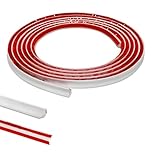 PVC Quadrant Trim,Flexible Laminate Beading Self Adhesive Plastic Wall Corner Edging Strip for Worktop Ceiling Floor,Caulk Moulding Skirting Board Trim(2.5M,12mm*6mm)