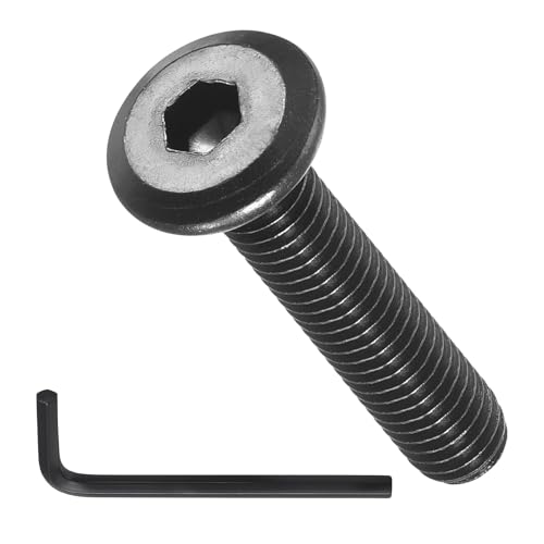 Image of METALLIXITY Flat Head Hex Socket Cap Screws Bolts(M6-1x30) 20Pcs, with Wrench Steel Hex Socket Furniture Bolts Screws - for Furniture Woodworking Project, Black Tone