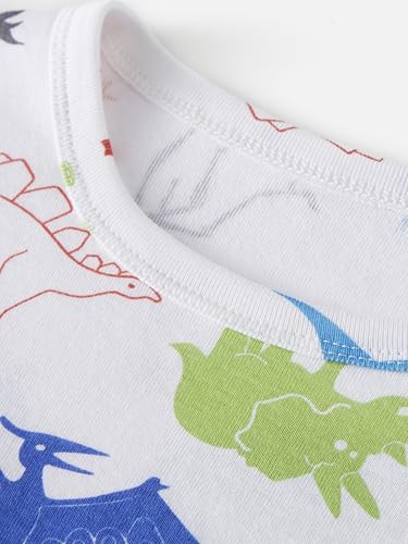 SOIBEEN Pyjamas für Jungen Dinosaurier Schlafkleidung Baumwolle Nachtkleidung 4-teilige Kinder Langarm PJs Set 4 Jahre