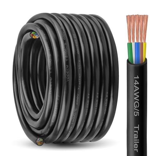 5 Way Trailer Wire - 14 Gauge 5 Conductor 50ft Cable