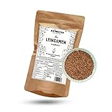 Bio Leinsamen - GEKEIMT - Braun - Ganz - Reich an Ballaststoffen & Omega-3-Fettsäuren - Basisch - Aus kontrolliert biologischem Anbau - Plastikfreie Verpackung (300 g)