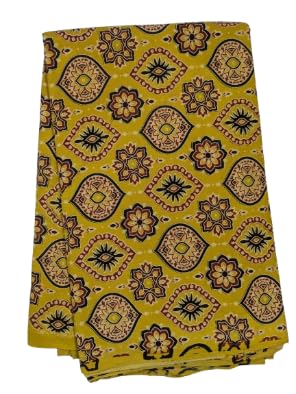 Cotton Unstitched Ajrakh Fabric - Perfect For Cotton Kurti, Ladies Suit, Salwar Suit, Pant, Blouse Material, Gown, Palazzo (2.5m, Blue)-image-16