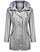 Zcfire Waterproof Jackets For Women With Hood Outdoor Rain Coat Windbreaker Lightweight Gray S