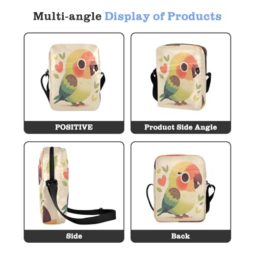 Cute Parrot Simple messenger bag for men over the shoulder bags for men Shoulder Handbags Adjustable Strap for Outdoor Daily Casual4