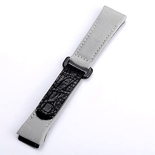 Bracelet de remplacement en toile de nylon tissée Bracelet de montre de rechange en cuir et toile de nylon multicolore for hommes, 25 mm